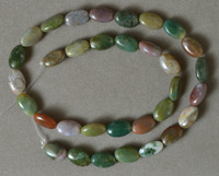 Flat oval beads from imperial jasper.