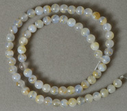 6mm round beads from light blue chalcedony.