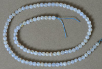 4mm round beads from blue chalcedony.