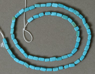 Brick beads from blue turquoise.