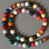 Round beads in several colors from Brazil.