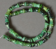 Blue green Spool beads from Australian chrysoprase.