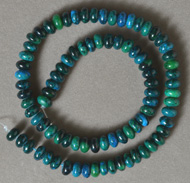Rondelle beads from blue phoenix stone.