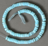 Peruvian blue opal tyre disc beads.