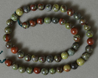 8mm round beads from red and green Indian jasper.