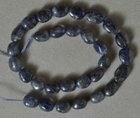 Small nugget beads from blue iolite.