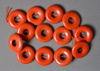 32mm donut beads from red sea coral.