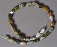 Small nugget beads from ocean jasper.