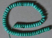 6mm rondelles from blue green malachite.
