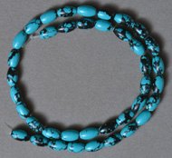 10mm barrel beads from blue and black turquoise.