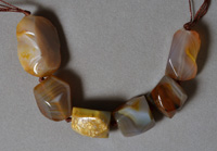 Large faceted agate nugget beads.