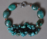 Turquoise bracelet with 19 to 21mm long ovals.