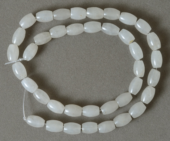 White Jade Barrel Beads